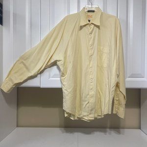XMI Vintage Men's Dress Shirt 16 1/2 35 Yellow Long Dolman Sleeves Button Up